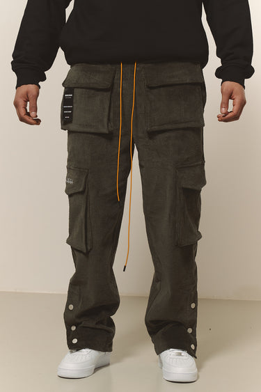 Cord Cargo Hose dunkel Grün männer