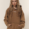 Oversize Basic Hoodie Steingewaschen Braun Frauen